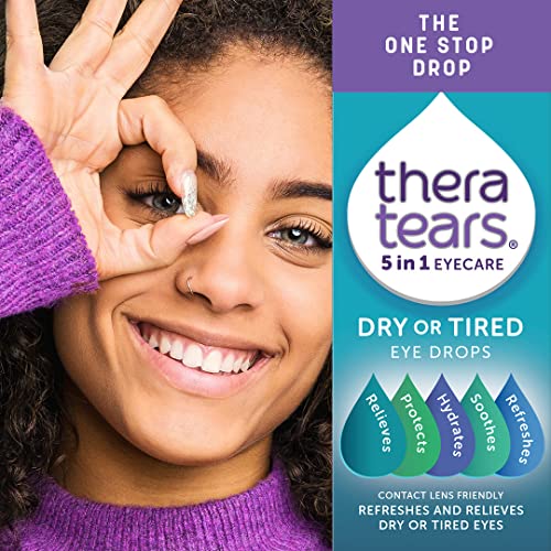 TheraTears Dry or Tired Eye Drops | Refreshes, Hydrates, Protects and Relieves Dry or Tired Eyes | Contact Lens Friendly | 5 in 1 Eye Care Drops | 10ml - Image 5