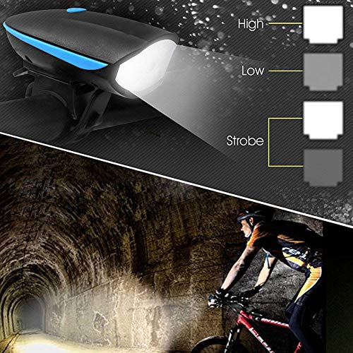Bike a luz com buzina, luzes recarregáveis da bicicleta impermeáveis