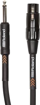 Roland Black Serisi simetrik mikrofon kablosu - XLR - 1/4 inç bağlantılı, 6 m / 20 ft. - RMC-B20-HIZ, siyah