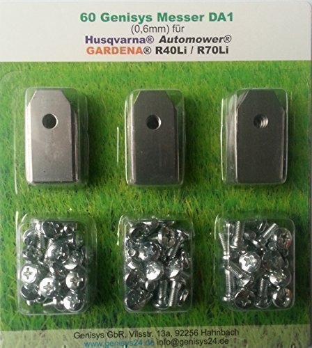 Couteau 60 mm vis Husqvarna Automower accessoire rechange Gardena R40Li R70Li 0,6