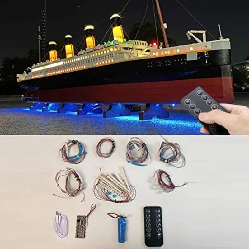 USB Light Kit for Lego 10294 Titanic Building Brick Set-Not Include Lego Model