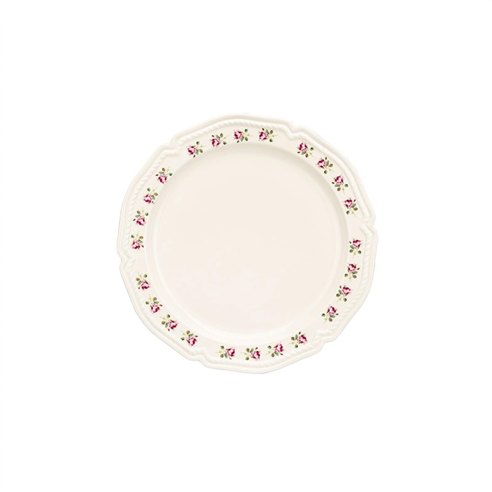HPTHLY Plate Ceramic Vintage Rose Dinner Plate Kitchen Tableware Deep Plate Dinner Plate Large Size Dinner Plate Suitable For Salad Steak Dessert Plate