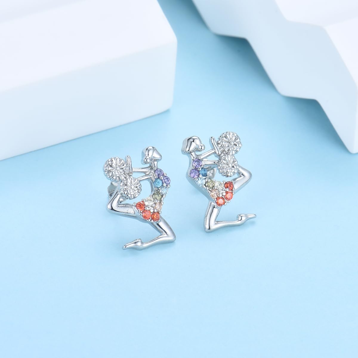 GULICX Cheerleader Gifts for Girls, Cheerleader Earrings Cheerleading Jewelry Ornament, Cheer Stuff Accessories Christmas Birthday Gifts for Girls Women Team Her - Image 2