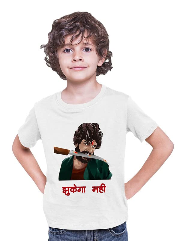 Image of Pushpa Zukega Nahi Printed t Shirt for Boys Kids