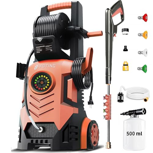 Image of 5000 MAX PSI P*ressure Washer 2026 NEW, Touch Screen 8 Level, 4 N*ozzles and F*OAM C*annon, P*ower Cleaner (Red)