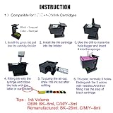 COCADEEX Butelka z tuszem do napełniania kompatybilna z wkładami atramentowymi HP 303 lub 303XL, do ENVY zdjęcie 6220 6232 6234 6252 6258 7100 7120 7134 7831 7832 7834 7155 7158 7158 7158 7158 7158 7158 7158 7158 7158 7158 164 7800 7855 7858 7864 7865 drukarka
