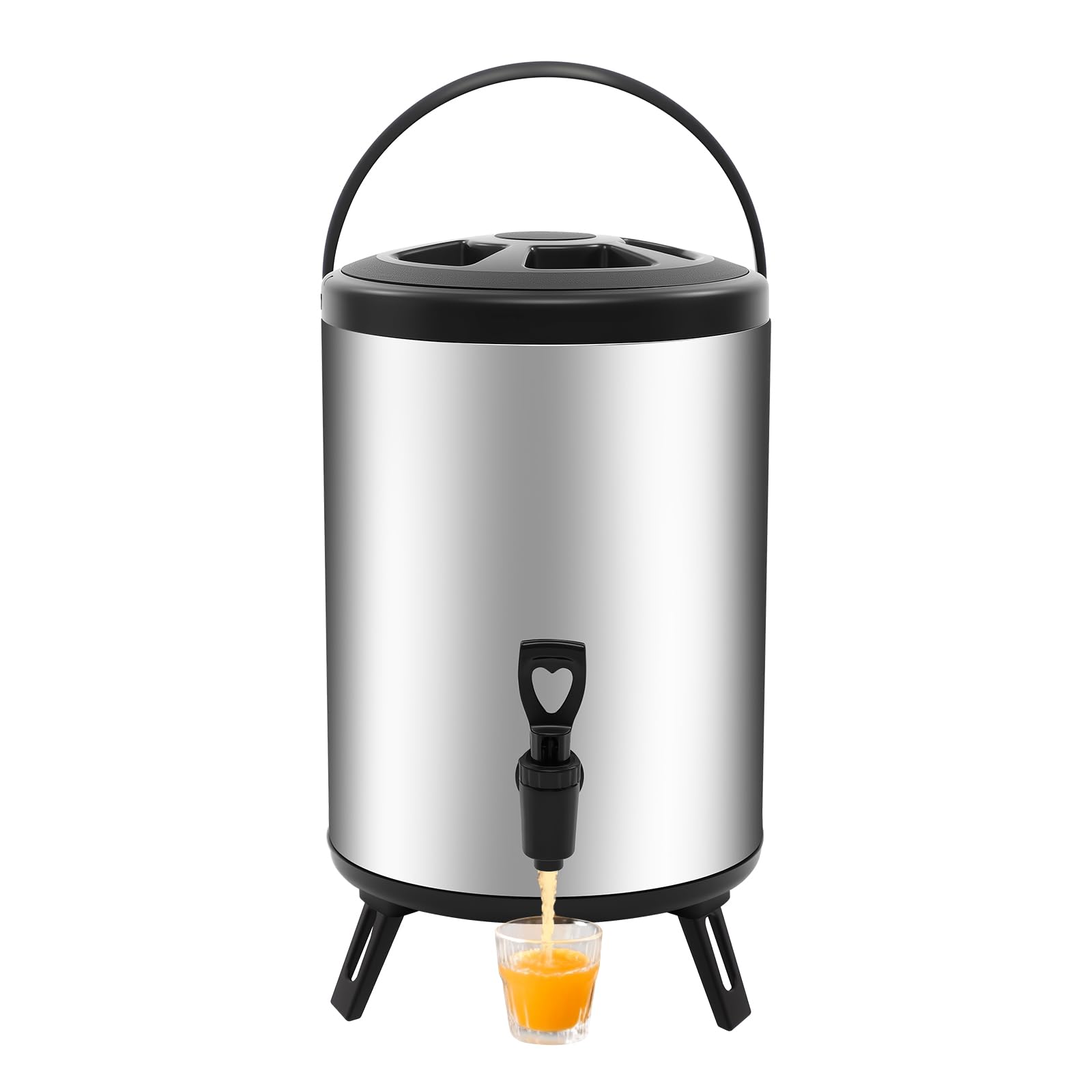 Distributore di bevande calde e fredde con isolamento in schiuma PU, dispenser da tavolo autoportante con supporto pieghevole, capacità interna da 4,5 l, portatile, per caffè, tè, zuppa, commerciali e