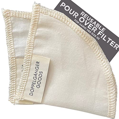 Reusable Organic Cotton Pour Over Coffee Filters (2-Pack)