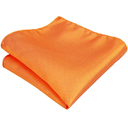 Alizeal Mens Solid Mini Squares Formal Banded Pre-Tied Bow Ties Set-Orange #TOP4