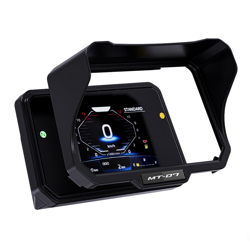 Pare-soleil de moto TFT Protection d'écran compatible avec MT07 MT-07 MT 07 2025 2026 Écran solaire Instrument Film de protection solaire (noir)