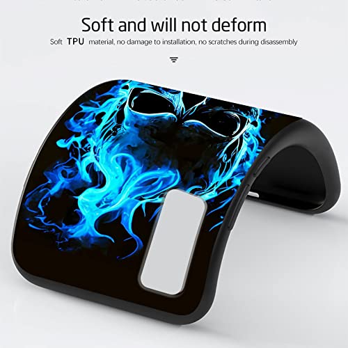 Image of for TCL 40XL Phone Case 6.75 inch, Soft TPU Ultra-Thin TCL 40XL Case for Women Girl, Flexible Anti Scratch Protective Shockproof Cover, Blue Skull