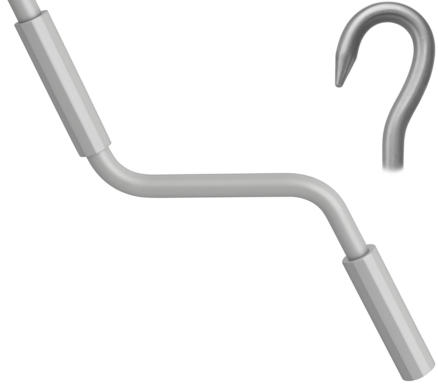 markiso Markisenkurbel 80 cm Grau – Kurbel für Markise mit Fleischerhaken – Kurbelgestänge Pulverbeschichtet, Rostfrei, Ergonomische Griffe, Freilaufend für Leichte Bedienung Garten