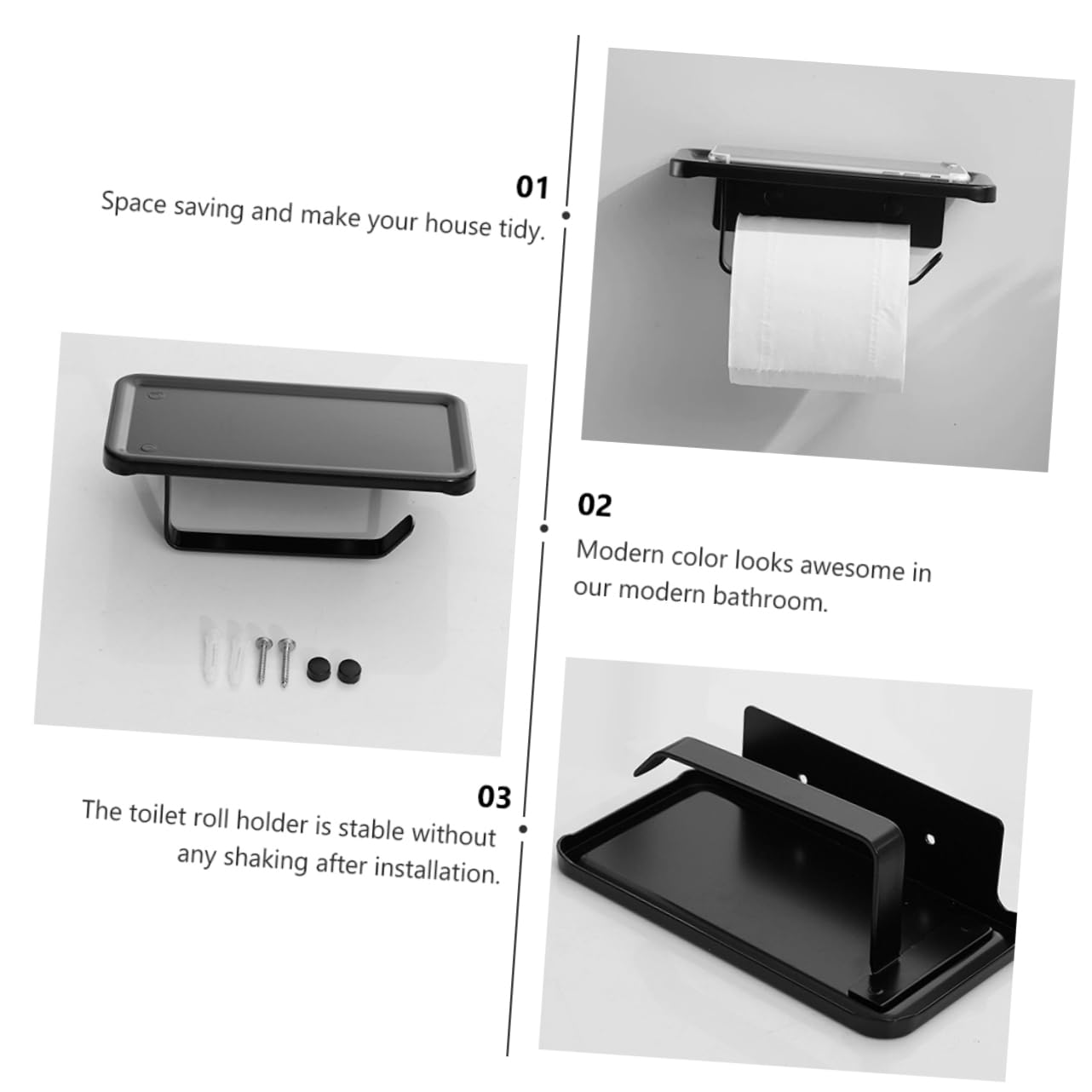 Operitacx 2 Piezas De Rollo Portarrollos sin Perforaciones Soporte de Papel higiénico con Almacenamiento Soporte de Papel higiénico en pie Sujetador de Papel Porta pañuelos