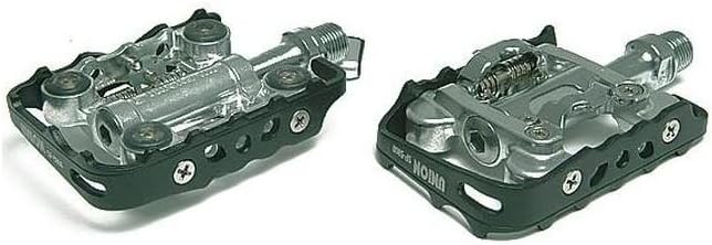 UNION Trekking-Systempedal "SP-5800" SB-verpackt, SPD-System kompatibel, einseitig, inkl. Pedalplatten Einstellbare Auslösekraft, stabiler Alu-Körper (kugelpoliert), zusätzlich höhenverstellbare "non-slip" Elastomer