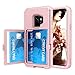 Sumsung Galaxy S9 Case, Acxlife Galaxy S9 Case Shockproof Heavy-Duty Protective Hybrid Cover with Card Slot Holder and Opened Back Mirror & Kickstand Case for Samsung (Rose_Gold)