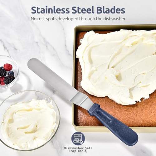 Image of U-Taste Offset Icing Spatula Set, Cake Frosting Spreader, Midnight Blue