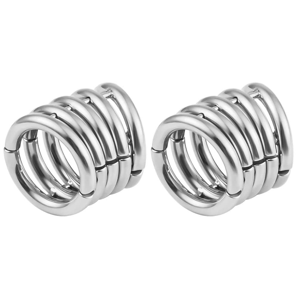 Vankula Peso Lobo Pesi Orecchie ear weights dilatatori in Acciaio inossidabile Anelli Impilati lobi piercing espansori Gioielli Uomo Donna 5mm 6mm 12mm Nero Argento Oro