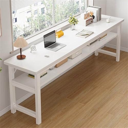 Scrivania quadrata per computer da 39,9 cm, lunga, rettangolare, con mensola, per casa e ufficio, design salvaspazio per affittuari e piccoli spazi