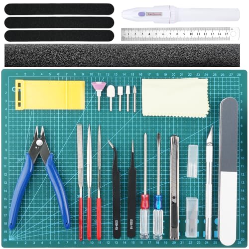 HOTUT Outils de Modélisme, 33 Pièces Modeleur Basic Outils Craft Set, Ensemble d'outils de Fabrication de Modèles, Modèle Outils de Loisirs Kit pour L'assemblage,...