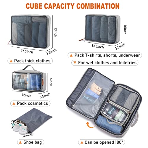 LOVEVOOK Large Carry on Backpack for Women Men Airline Approved, Expandable Suitcase Backpacks With 4 Packing Cubes, Aer Travel Pack 3, Water Resistant Weekender Bag,45L - Image 5