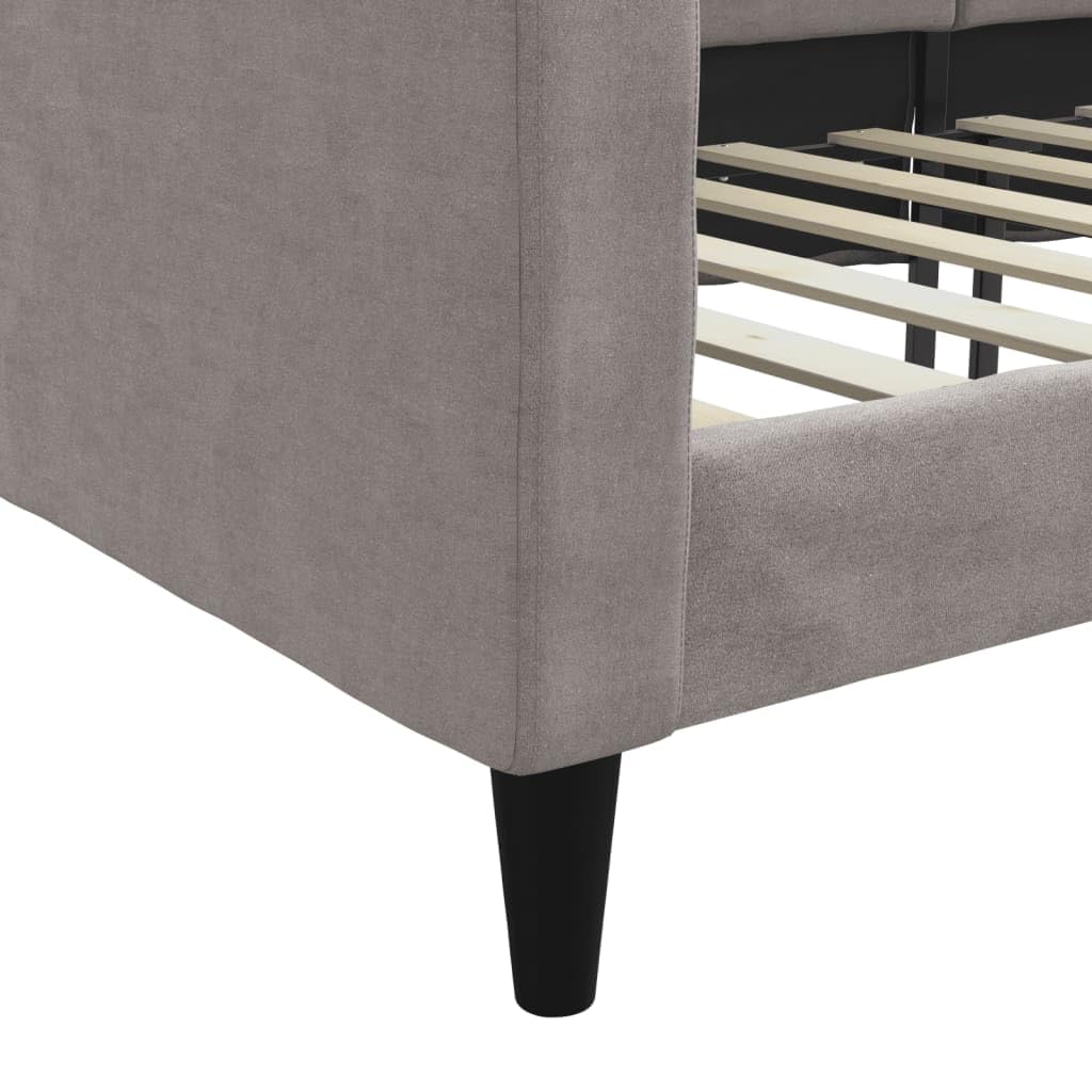 Brokky 353981 Letto da Giorno Tortora 80x200 cm in Tessuto Divano Letto,Giroletto, Singolo, Matrimoniale, Moderna