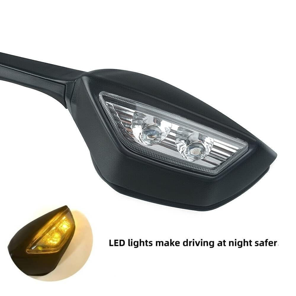 コンパクトッミラー Vagary Adjustable Bike Mirror With Led Turn Light For Kawasaki