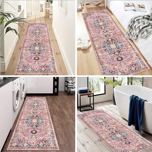 Pauwer Boho Hallway Runner Rug 2x6 Washable Entryway Area Rugs Non Slip Farmhouse Vintage Floor Mat Carpet Runner for Hallways Laundry Room Kitchen Bathroom Bedroom