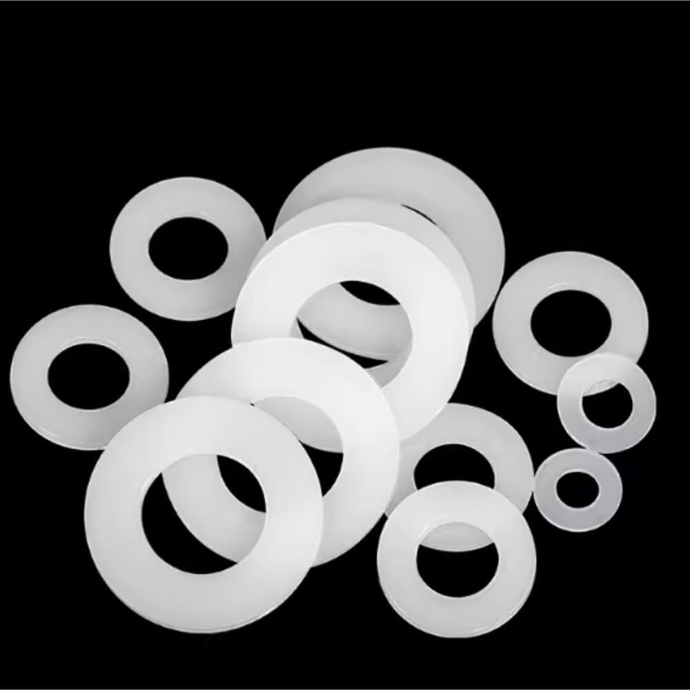 Silicone Gasket, Flat Washer, 20pcs Silicon Rubber Flat Gasket O-Ring, White Faucet Washer Sealing Ring, 1/2 3/4 1 Inch Seal Washer Ring Plumbing(1)
