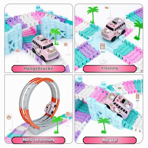 Autorennbahn ab 4 5 6 7 8 Jahre, Rennbahn Kinder Flexibles DIY – Ansicht 7