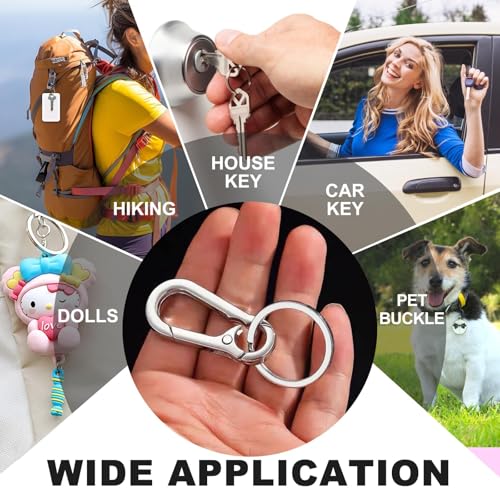 IJPDDRXYN 3 Pack Metal Keychains with Carabiner Clip, Key Ring Holder Organizer for Home & Car, Stylish and Durable Key Chain Finder