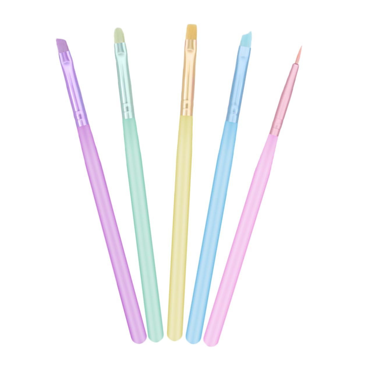 FOMIYES 5Pcs Set Nail Art Brush Set Durable Gel Brush Pens for DIY Nail Art Design Elegant and Stylish for Home Professional Use