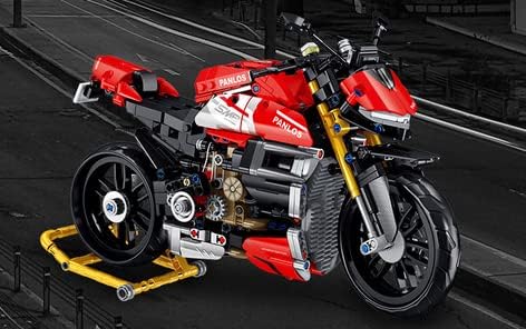 Miniatura 4 de FULHOLPE Kit de construcción de motocicleta para Streetfighter V4 SP Superbike, construir un modelo de motocicleta, MOC Racing bloques de