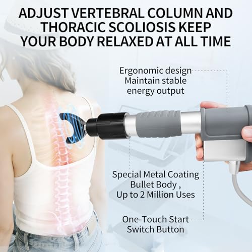 Máquina de terapia de ondas de choque actualización para alivio del dolor, dispositivo no invasivo de terapia de ondas de choque con múltiples cabezales para relajación muscular profunda, molestias en espalda y codo miniatura 4