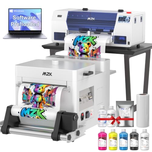 Image of MZK A3+ F1080 DTF Printer with Shaker&Laptop,24 /7 Auto-Cleaning Mode&Ink Anti-Clog Filter,5'' LED Multi-Function Touch Screen, 2X Speed Print Compared to L1800,Dual Ink Level Alert,Gift Ink 2 Years