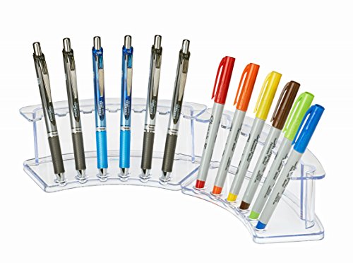 AdirOffice Vertical 6 Slot Display Stand Pack of 2 - Durable Acrylic Holder