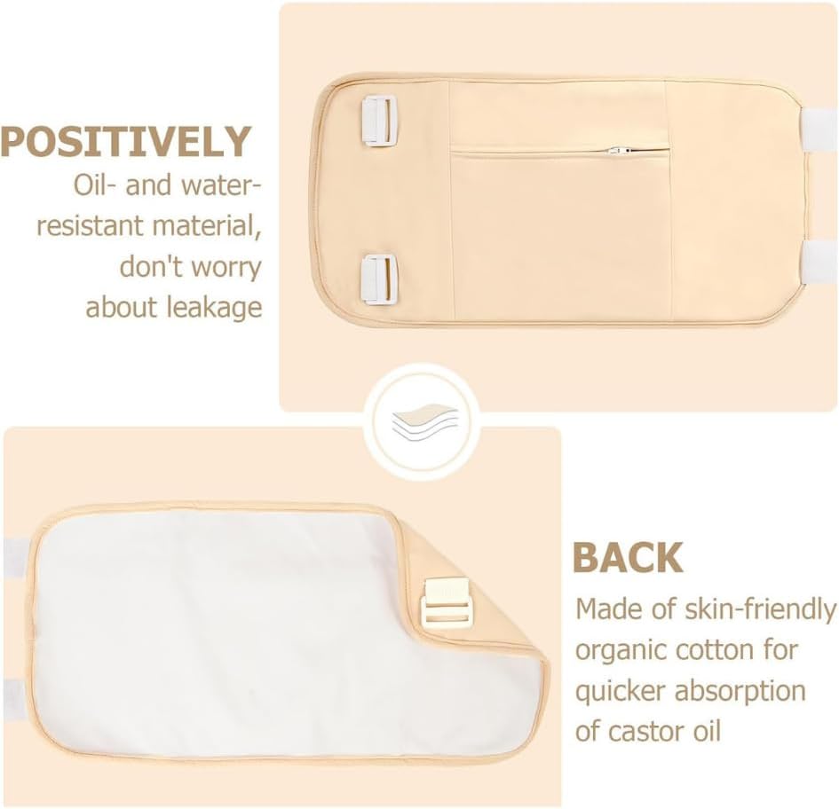 Miniatura 4 de Paquete de aceite de ricino para cintura y cuello de franela de algodón orgánico, paquetes de aceite de ricino para desintoxicación de tiroides e