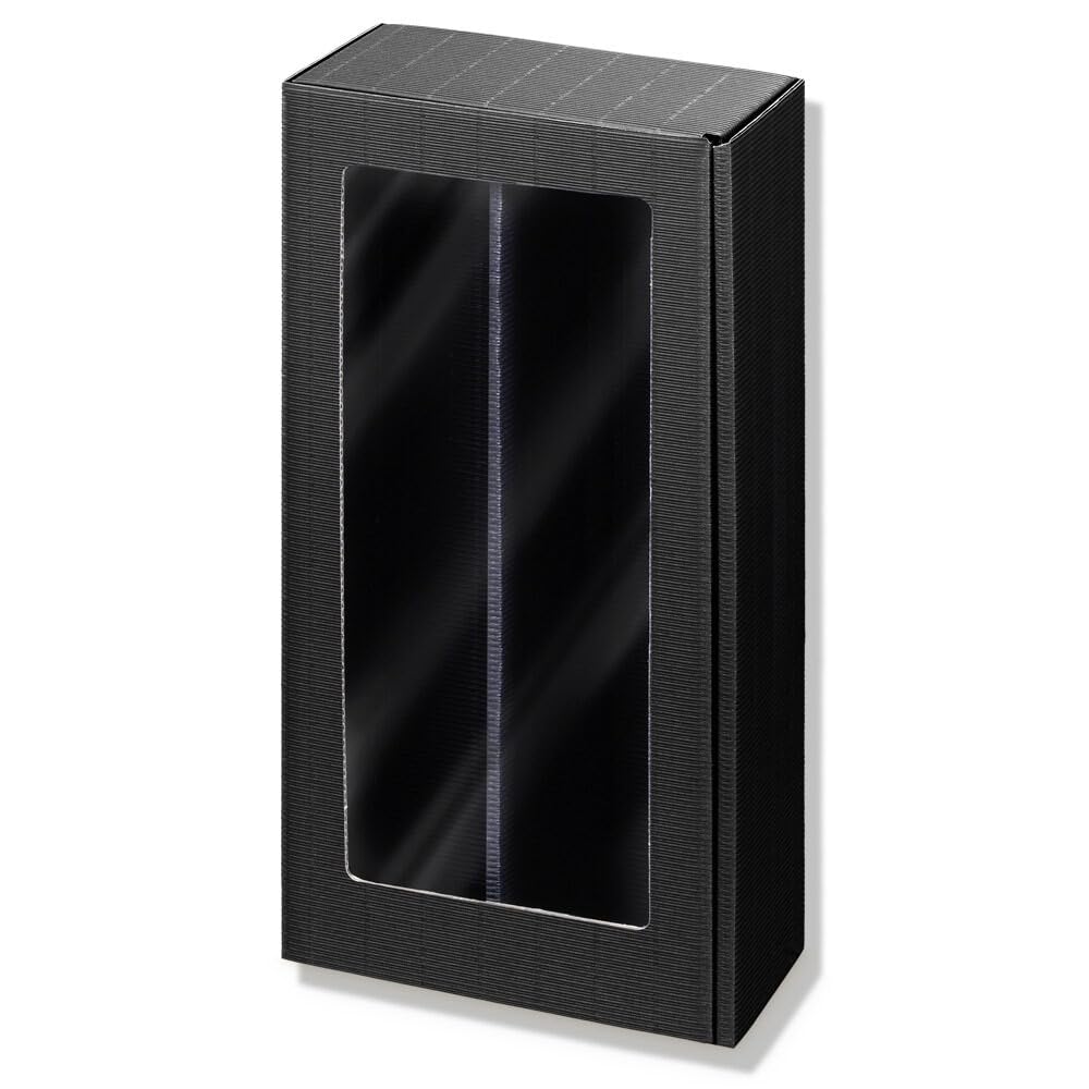2er Weinkarton, Geschenkkarton Passepartout, Schwarz, 36 x 18 x 9 cm, 25 Stück