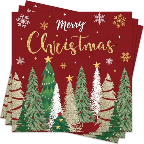 40 Stück Servietten Weihnachten, Weihnachts Serviette Tischdeko...