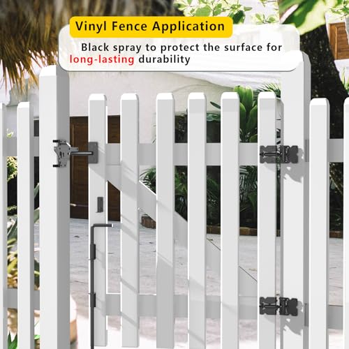 Image of 36 inch Gate Drop Rod, Cane Bolt- Easy to Install, Premium Black Plastic Spraying - Secure and Durable - Ideal for Wood, Vinyl, and Garden Gates - Corrosion Resistant(rod-36-2)