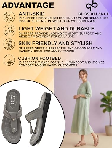 Image of Extra Soft Women's Comfortable Highcushioned Doctor Slippers|Flip-Flops Fashionable Casual & Stylish|Lightweight & Breathable Chappals|Outdoor Sandals Ladies&GirlsBB928