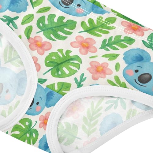 Joisal Cute Blue Koala Green Leaves Girl Panties Cute Girls Underwear Toddler Cotton Stylish Briefs Underpants 2t4