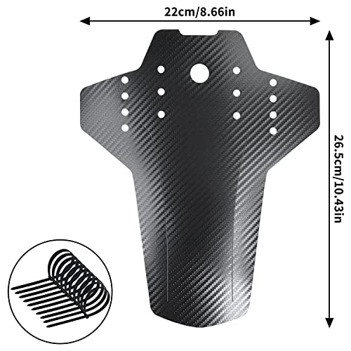 2Pcs Mountain Bike Fender Mtb Mud Guard, Adjustable Carbon Fiber Bicycle Mudguard Front + Rear Fender Set Compatible With 26"/27.5"/29" Waterproof Mountain Bike Mud Guards, Easy To Install #TOP1