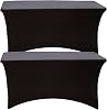 Spandex Tablecloth 2 Pack [4FT, Black] Tight, Fitted, Washable & Wrinkle Resistant Stretchable Rectangular Patio Cover Party Dj Tradeshows Banquet Weddings Cocktail [[48Lx30Wx30H] ] Inches
