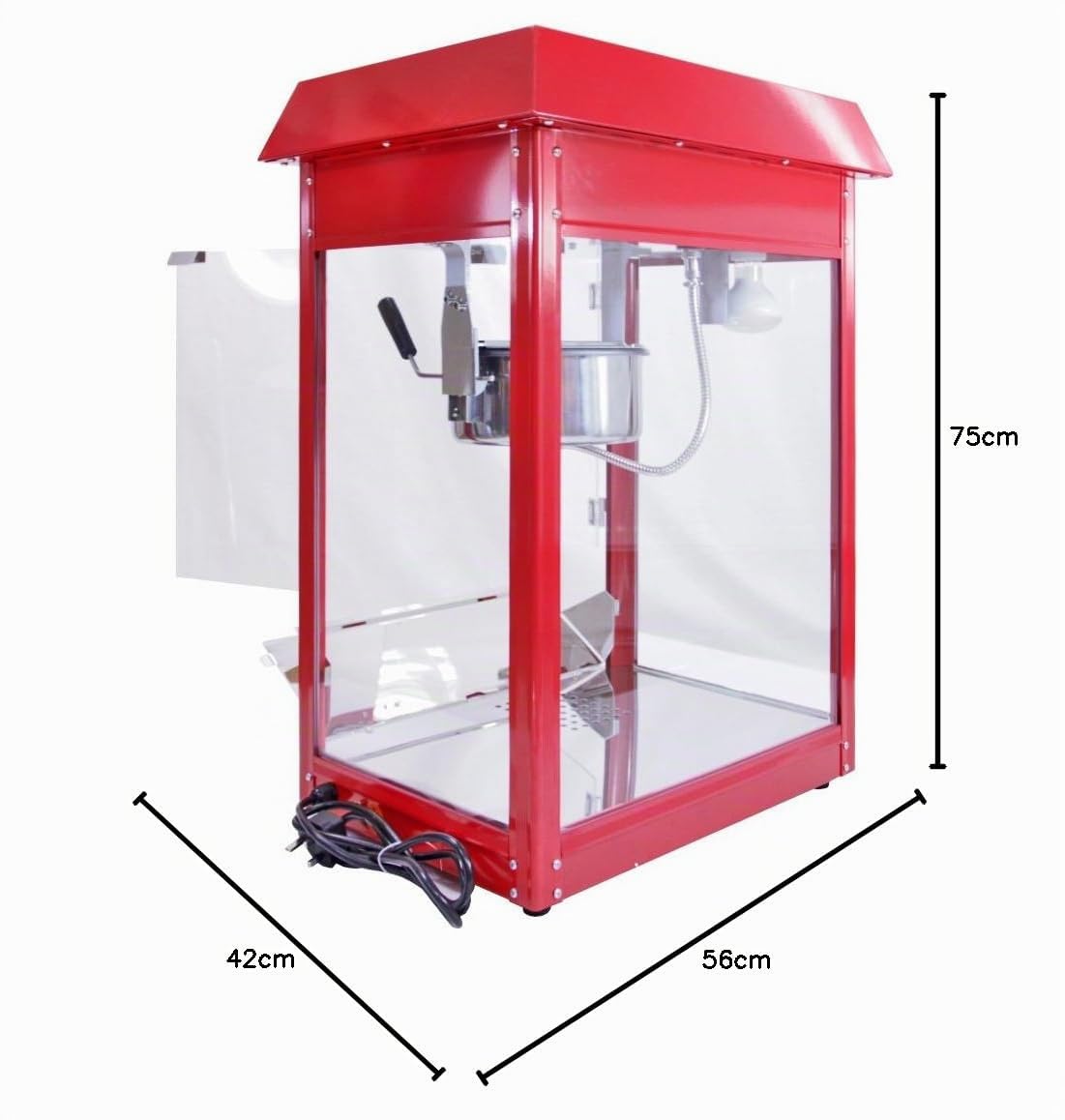 Máquina para Hacer Palomitas de Maíz Profesional Popcorn Maker Palomitera Acero Dulces Caramelo Capacidad 230g Fácil Limpieza 24 Meses Garantía Eléctrica Apto para Eventos Bares Fiestas Restaurantes