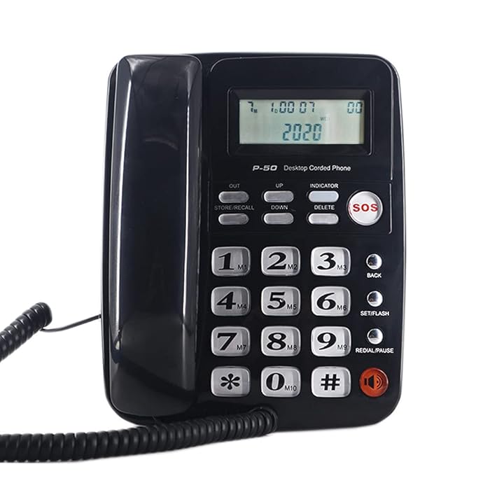 Buy Corded Phone with Caller ID Desktop Phone for Landline Elderly with 40dB Amplified Ringer