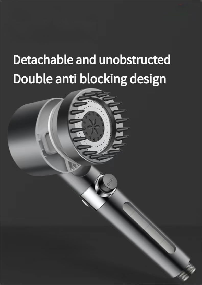 Drivse IonDrops soffione doccia filtrato ad alta pressione – Turbo Boost con finestra visibile e 5 filtri al solfito di calcio(SETA)