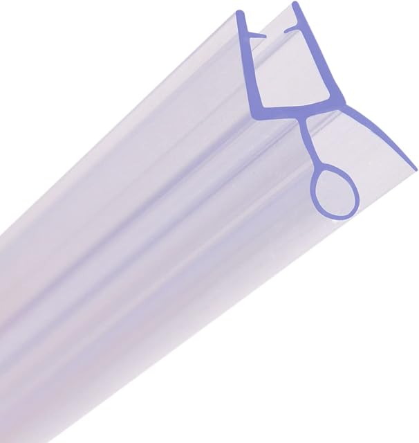 HNNHOME Rubber Plastic Bath Shower Screen Seal Strip for 8-10mm Glass Door Curved Straight 5-10mm Gap
