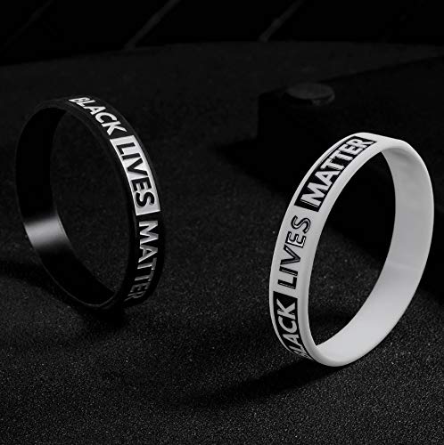 Black Lives Matter Bracelet Rubber Wristband Silicone Blm Support Bands For Men And Women Pack Of 6 #TOP4