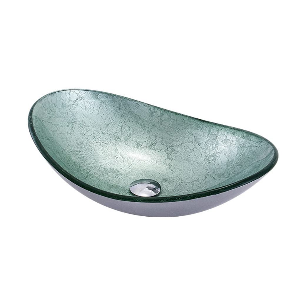 Aertsdfgt Sink Only Sink Bowl Modern Simple Vessel Sink Bathroom Stylish Washbasin Tempered Glass Wash Basin Hotel Art Desk(Sink Only)