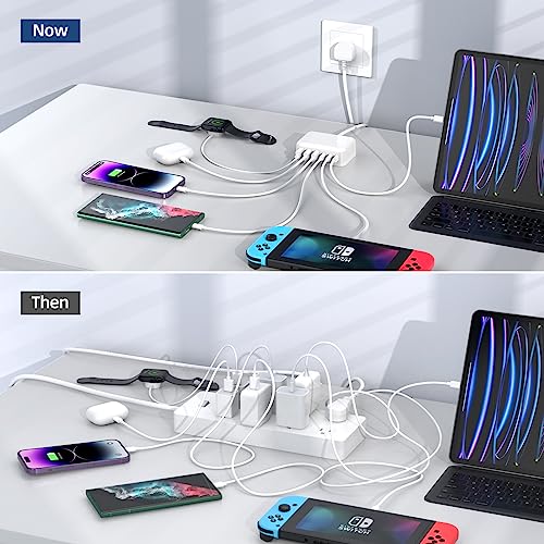 USB C Charger Block 100W GaN 6 Port Type USB C Charging Station Portable Travel Multi USB Desktop Charger 3 USB C 3 USB A Fast Charger for iPad iPhone 16 15 14 13 12 Pro Max Pixel Note Galaxy -White USB C Charger Block 100W GaN 6 Port Type USB C Charging Station Portable Travel Multi USB Desktop Charger 3 USB C 3 USB A Fast Charger for iPad iPhone 16 15 14 13 12 Pro Max Pixel Note Galaxy -White
